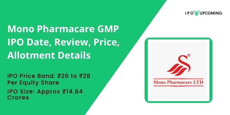 Mono Pharmacare GMP IPO Date, Review, Price, Allotment Details