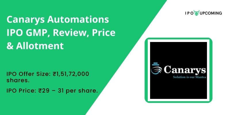 Canarys Automations IPO GMP, Review, Price & Allotment